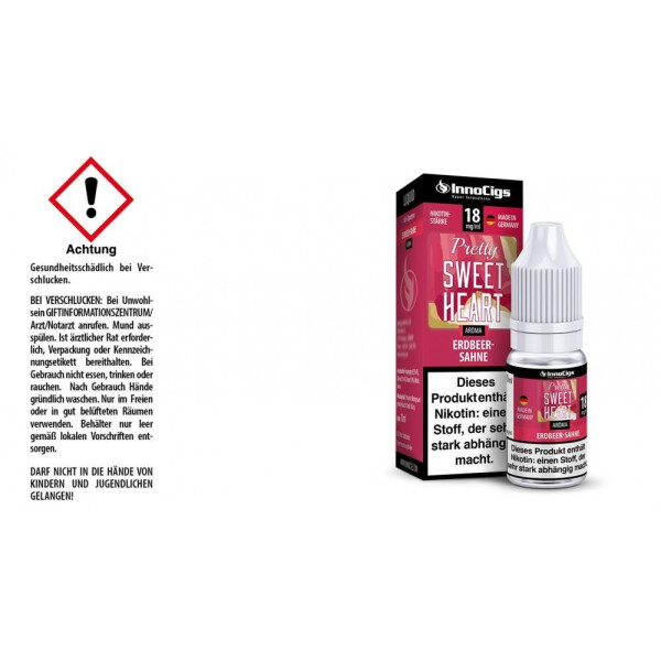 Pretty Sweetheart Sahne-Erdbeer Aroma - Liquid für E-Zigaretten - 18 mg/ml (1er Packung)