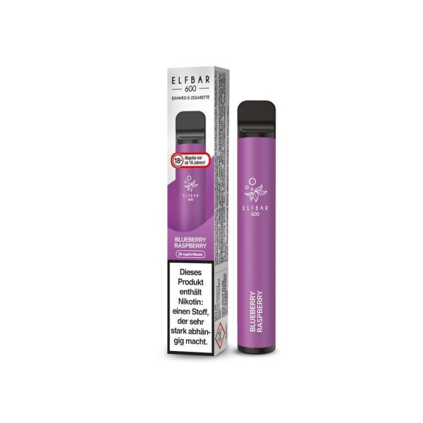Elfbar 600 Einweg E-Zigarette - Blueberry Raspberry - 20 mg/ml (1er Packung)