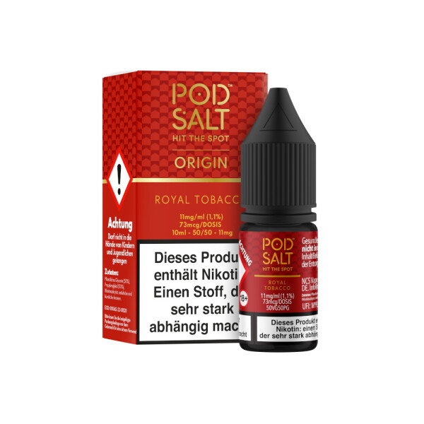 Pod Salt Origin - Royal Tobacco - E-Zigaretten Nikotinsalz Liquid - 11 mg/ml (1er Packung)