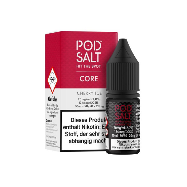 Pod Salt Core - Cherry Ice - E-Zigaretten Nikotinsalz Liquid - 20 mg/ml (1er Packung)