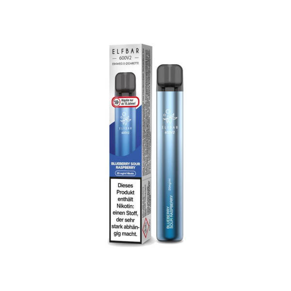 Elfbar 600 V2 Einweg E-Zigarette - Blueberry Sour Raspberry - 20 mg/ml (1er Packung)