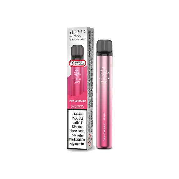 Elfbar 600 V2 Einweg E-Zigarette - Pink Lemonade - 20 mg/ml (1er Packung)