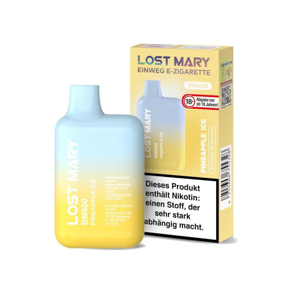Lost Mary BM600 - Einweg E-Zigarette - Pineapple Ice - 20 mg/ml (1er Packung)