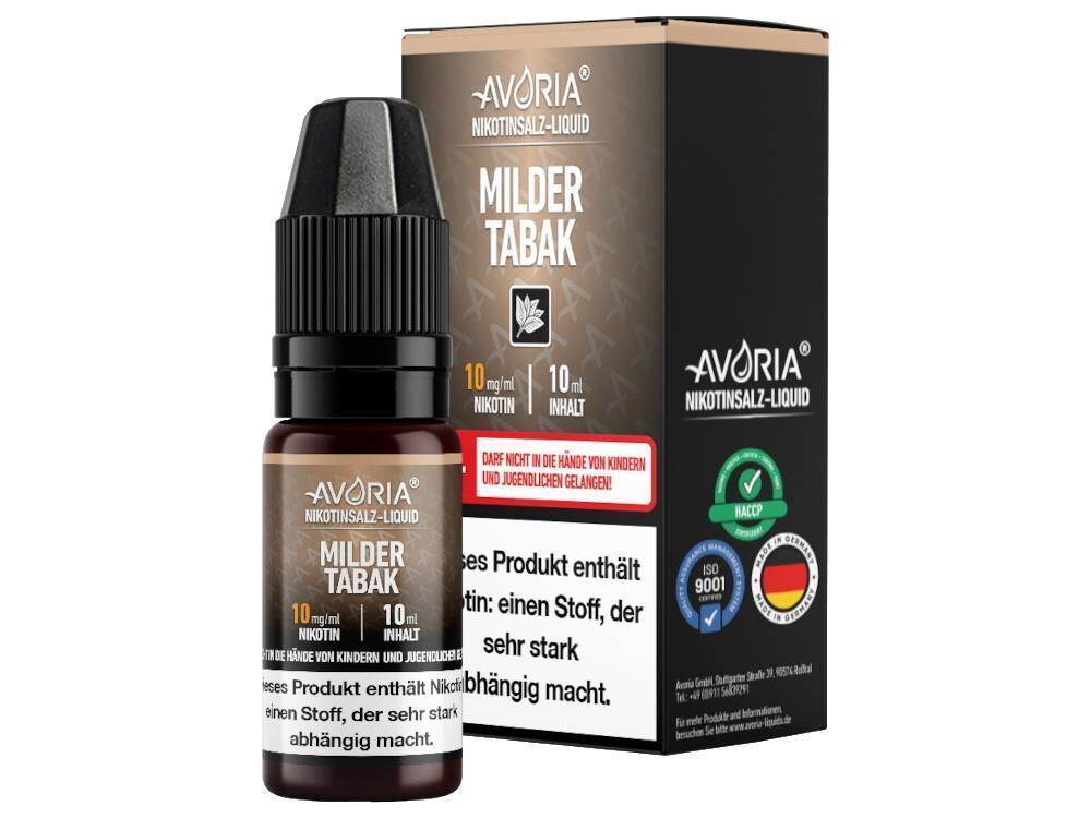 Avoria - Milder Tabak - Nikotinsalz Liquid