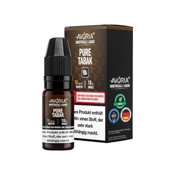 Avoria - Pure Tabak - Nikotinsalz Liquid - 20 mg/ml (1er Packung)