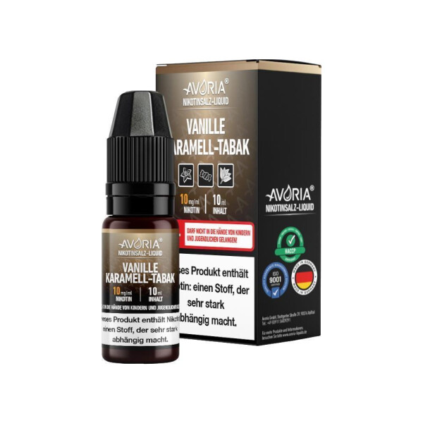 Avoria - Vanille-Karamell-Tabak - Nikotinsalz Liquid - 20 mg/ml (1er Packung)