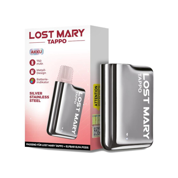 Lost Mary Tappo Akku 750 mAh silber (1er Packung)