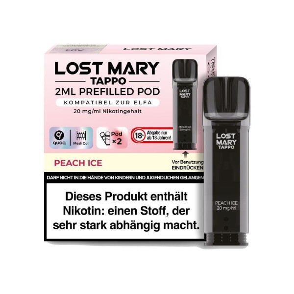 Lost Mary Tappo Pod - Peach Ice - 20 mg/ml (2 Stück pro Packung) (1er Packung)