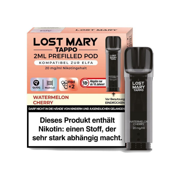 Lost Mary Tappo Pod - Watermelon Cherry - 20 mg/ml (2 Stück pro Packung) (1er Packung)