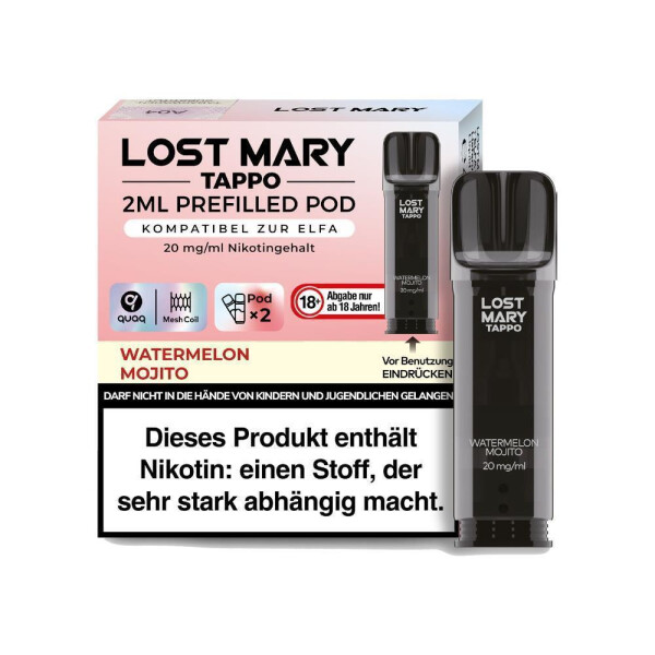 Lost Mary Tappo Pod - Watermelon Mojito - 20 mg/ml (2 Stück pro Packung) (1er Packung)