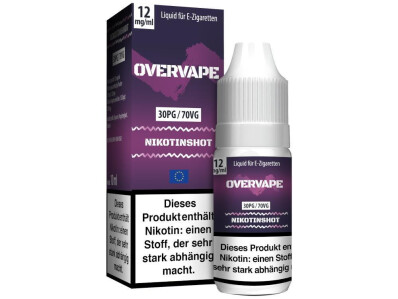 Overvape - 10ml Nikotin Shot (3,6,9,12,1 box