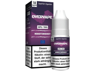Overvape - 10ml Nikotin Shot (3,6,9,12,1 box