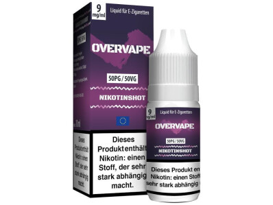 Overvape - 10ml Nikotin Shot (3,6,9,12,1 box