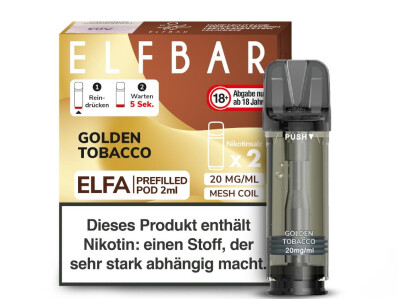 Elfbar Elfa Pod - Golden Tobacco - 20 mg/ml (2 Stück)