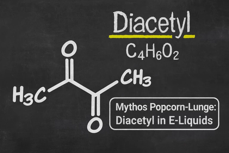 Schiefertafel mit der chemischen Formel von Diacetyl