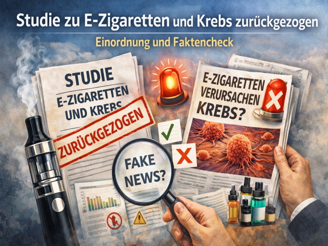 Zurückgezogene Studie zu E-Zigaretten und Krebs – Faktencheck und Einordnung
