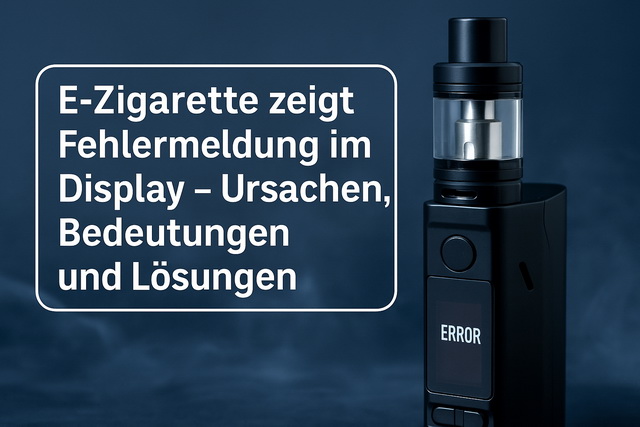 E-Zigarette zeigt Fehlermeldung im Display