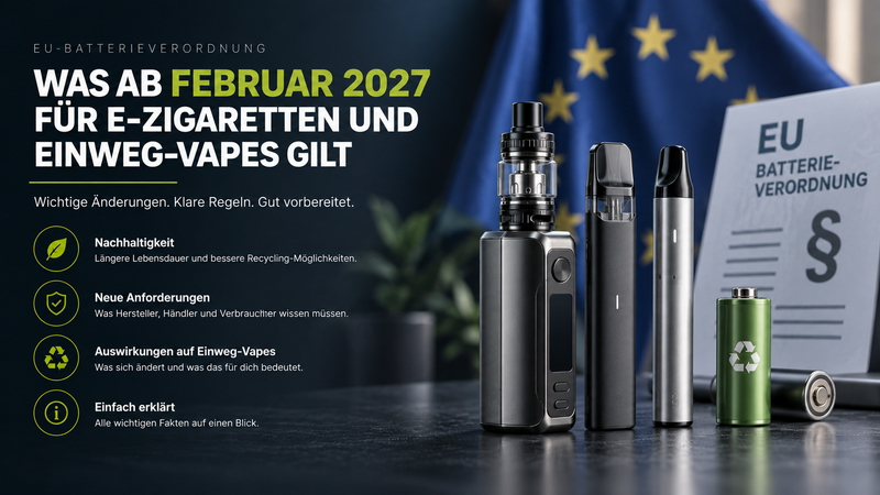 EU-Batterieverordnung: Auswirkungen auf E-Zigaretten und Einweg-Vapes