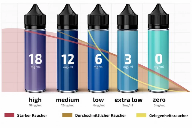 Dampfer wählt die richtige Nikotinstärke im Liquid