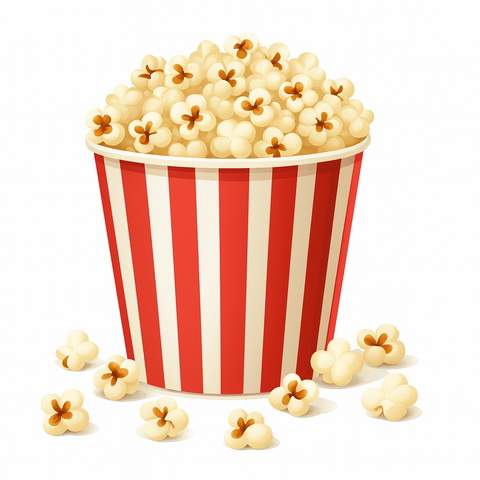 Popcorn-Becher als Symbol für den Ursprung des Begriffs Popcorn-Lunge