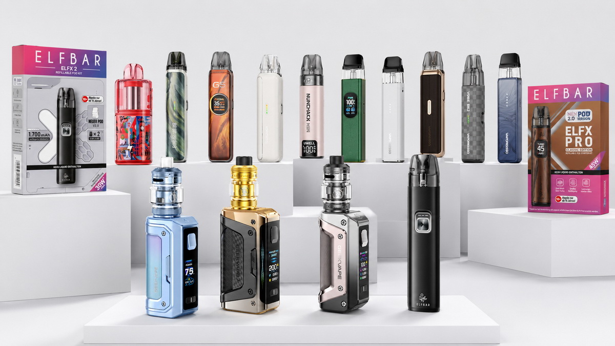 E-Zigaretten im Vergleich bei MaxVapor – die zehn Geräte nebeneinander